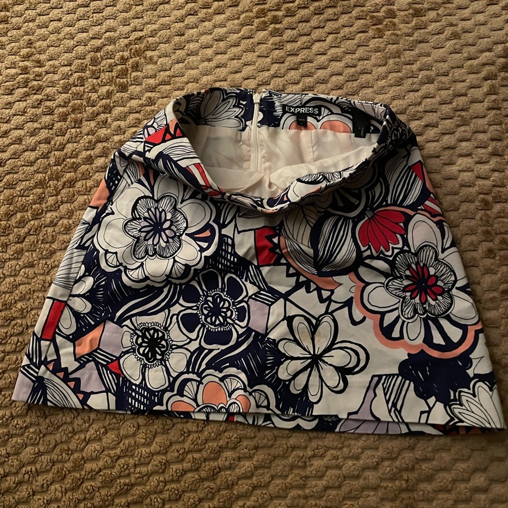 Express Multicolor Floral Skirt